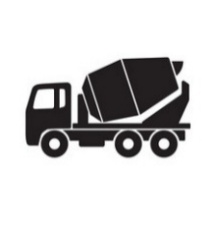 simple concrete cement mixer truck silhouette icon